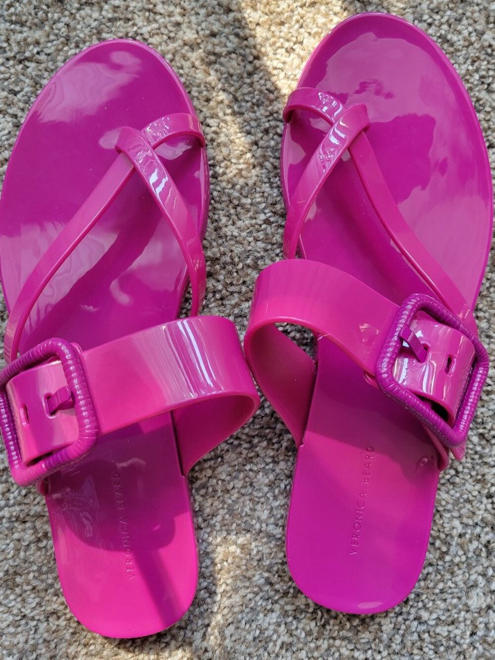 Veronica Beard Salva Jelly Strappy Sandals in Fuchsia NWT Size 8M